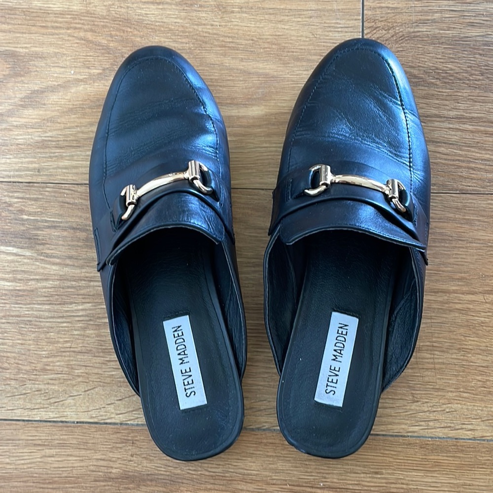 Steve Madden Black Mules (size 9)
